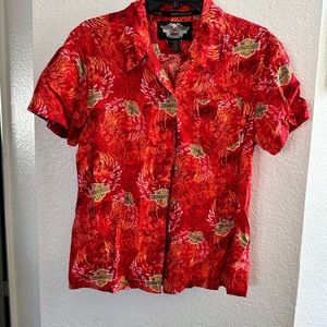 Harley-Davidson button down Hawaiian, women’s, small